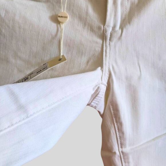 Blank NYC White Lines Jeans Womens Size 24 High Rise Skinny White Fringe Hem NWT - Picture 13 of 14